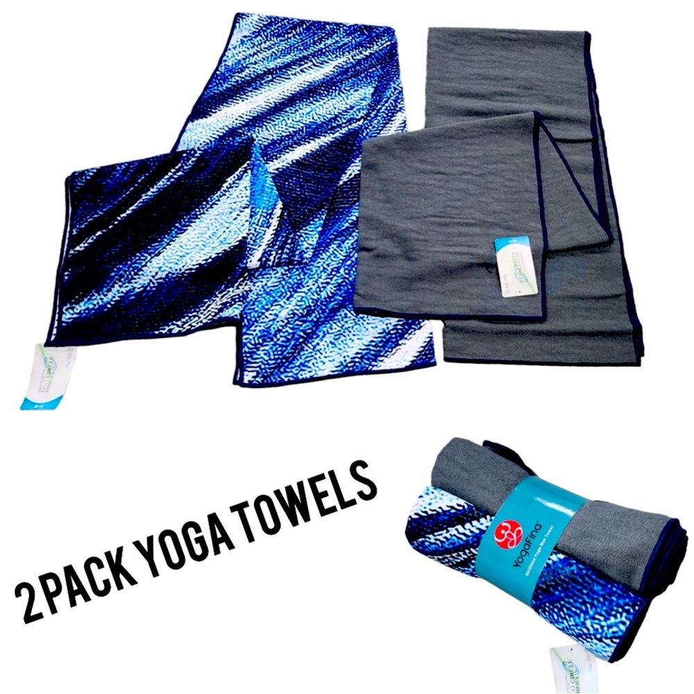 Yogafina Skidless Yoga Mat Towel Twin Pack Unisex Color Multi